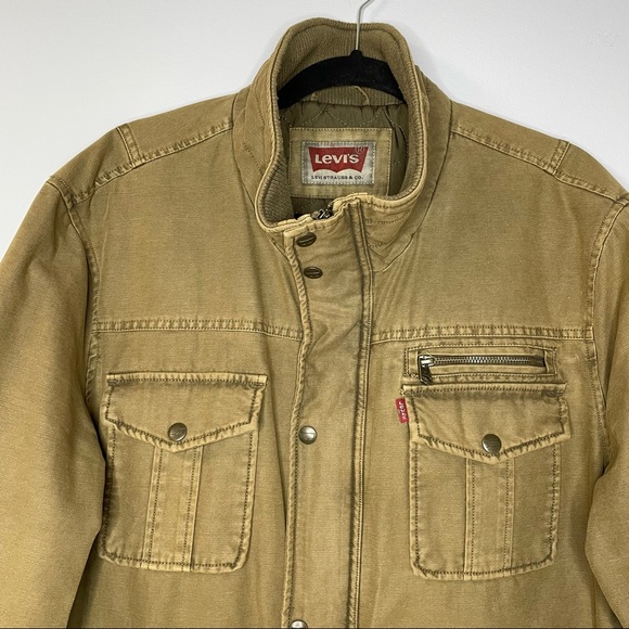 Levi's Trucker Field Utility Army Quilted Men’s Coat Jacket - Picture 3 of 11